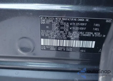 2025 Toyota Rav4 Le from USA, damaged, VIN 2T3H1RFV4SC351565